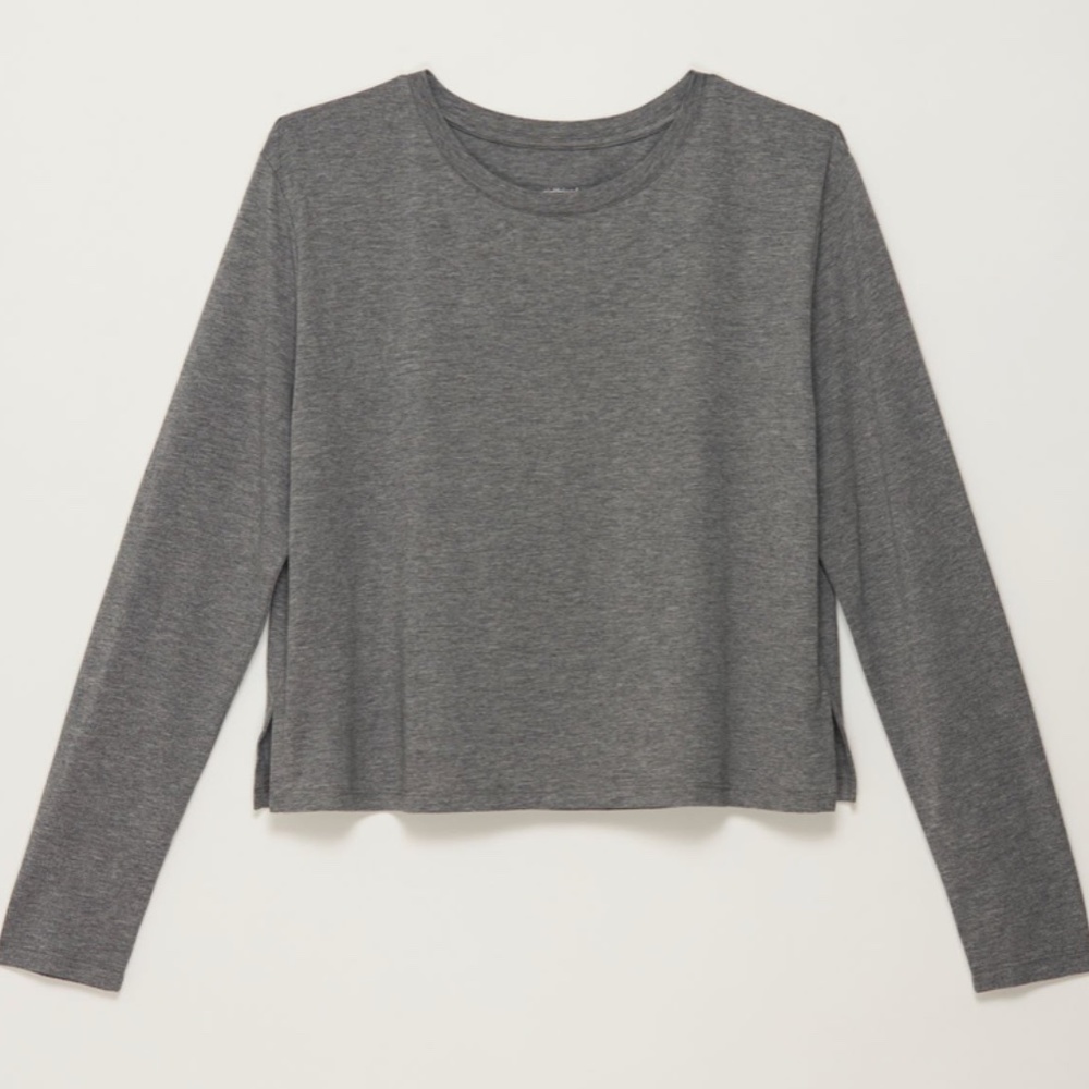 Girlfriend Collective Cupro Long Sleeve Tee in Pepper
